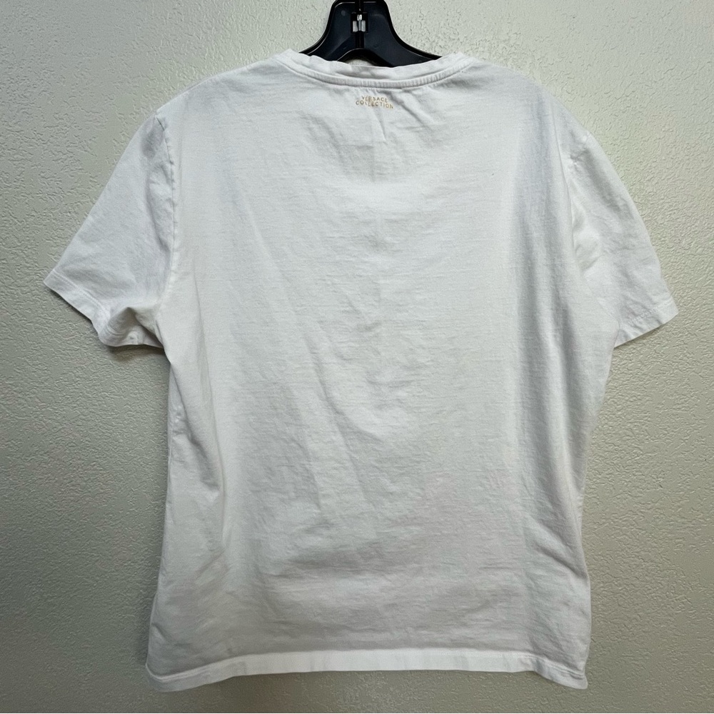 Versace Collection White T-Shirt Metallic Gold Logo - Picture 2 of 7